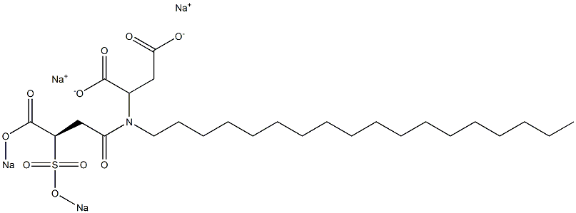 (R)-2-[[1-Oxo-3-[(sodiooxy)carbonyl]-3-[(sodiooxy)sulfonyl]propyl]octadecylamino]succinic acid disodium salt Struktur