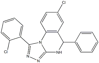 7-Chloro-4,5-dihydro-1-(2-chlorophenyl)-5-phenyl[1,2,4]triazolo[4,3-a]quinazoline Struktur