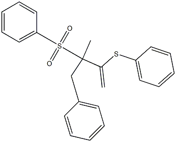 2-Phenylthio-3-phenylsulfonyl-3-methyl-4-phenyl-1-butene Struktur