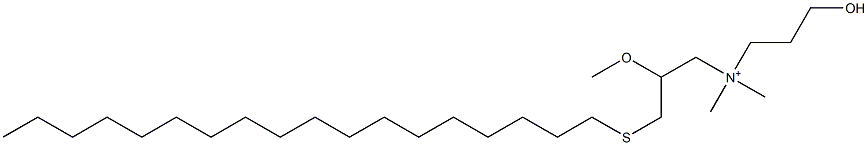 N,N-Dimethyl-N-(3-hydroxypropyl)-3-octadecylthio-2-methoxypropan-1-aminium Struktur