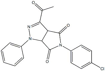 1,3a,4,5,6,6a-Hexahydro-3-acetyl-4,6-dioxo-5-(4-chlorophenyl)-1-(phenyl)pyrrolo[3,4-c]pyrazole Struktur