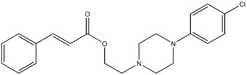 3-Phenylpropenoic acid 2-[4-(p-chlorophenyl)-1-piperazinyl]ethyl ester Struktur