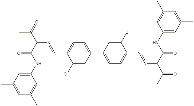 4,4'-Bis[[1-(3,5-dimethylphenylamino)-1,3-dioxobutan-2-yl]azo]-3,3'-dichloro-1,1'-biphenyl Struktur