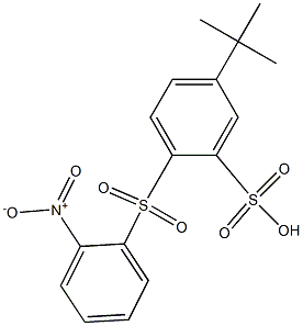 5-tert-Butyl-2-[(2-nitrophenyl)sulfonyl]benzenesulfonic acid Struktur