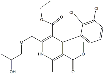 2-[(2-Hydroxypropyloxy)methyl]-4-(2,3-dichlorophenyl)-1,4-dihydro-6-methylpyridine-3,5-dicarboxylic acid 3-ethyl 5-methyl ester Struktur