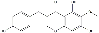 3-(4-Hydroxybenzyl)-5,7-dihydroxy-6-methoxychroman-4-one Struktur