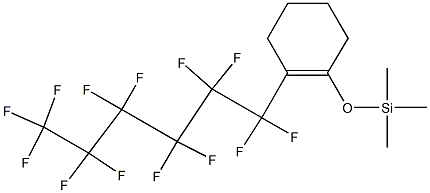 1-(Trimethylsiloxy)-2-(tridecafluorohexyl)-1-cyclohexene Struktur