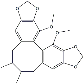 5,6,7,8-Tetrahydro-1,13-dimethoxy-2,3-methylenedioxy-6,7-dimethylbenzo[3,4]cycloocta[1,2-f][1,3]benzodioxole Struktur