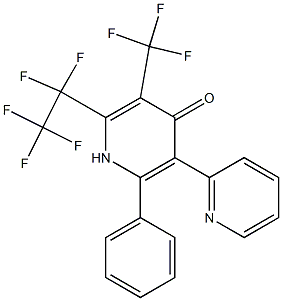 2-(Pentafluoroethyl)-3-(trifluoromethyl)-5-(2-pyridyl)-6-phenyl-4(1H)-pyridone Struktur