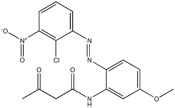 2-Acetyl-2'-(2-chloro-3-nitrophenylazo)-5'-methoxyacetanilide Struktur