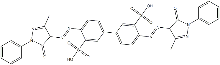 4,4'-Bis(4,5-dihydro-1-phenyl-3-methyl-5-oxo-1H-pyrazol-4-ylazo)biphenyl-3,3'-disulfonic acid Struktur