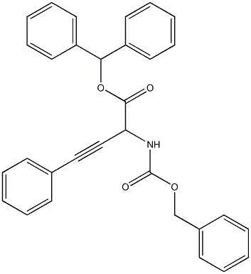 2-Benzyloxycarbonylamino-4-phenyl-3-butynoic acid diphenylmethyl ester Struktur