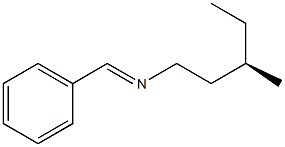 [R,(-)]-N-Benzylidene-3-methyl-1-pentanamine Struktur