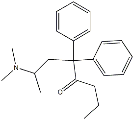 7-Dimethylamino-5,5-diphenyl-4-octanone Struktur