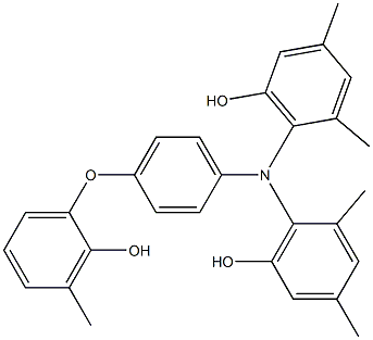 N,N-Bis(6-hydroxy-2,4-dimethylphenyl)-4-(2-hydroxy-3-methylphenoxy)benzenamine Struktur