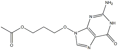 2-Amino-9-(3-acetyloxypropyloxy)-9H-purin-6(1H)-one Struktur