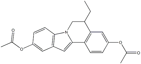 5-Ethyl-5,6-dihydroindolo[2,1-a]isoquinoline-3,10-diol diacetate Struktur