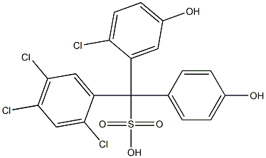 (2-Chloro-5-hydroxyphenyl)(2,4,5-trichlorophenyl)(4-hydroxyphenyl)methanesulfonic acid Struktur