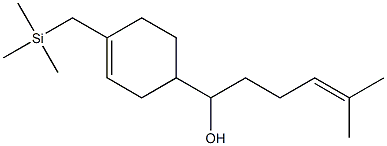 1-(4-Trimethylsilylmethyl-3-cyclohexenyl)-5-methyl-4-hexen-1-ol Struktur