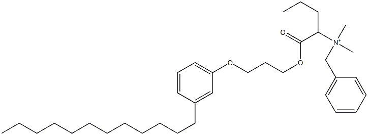 N,N-Dimethyl-N-benzyl-N-[1-[[3-(3-dodecylphenyloxy)propyl]oxycarbonyl]butyl]aminium Struktur