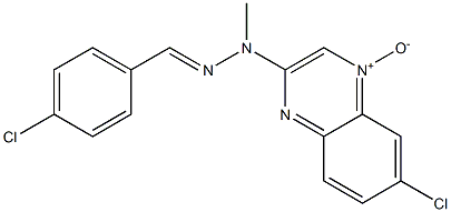 6-Chloro-2-[2-(p-chlorobenzylidene)-1-methylhydrazino]quinoxaline 4-oxide Struktur