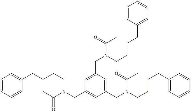 1,3,5-Tris[[N-acetyl-N-(4-phenylbutyl)amino]methyl]benzene Struktur