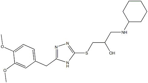 1-[[5-(3,4-Dimethoxybenzyl)-4H-1,2,4-triazol-3-yl]thio]-3-(cyclohexylamino)-2-propanol Struktur