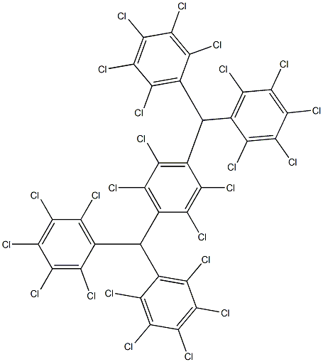 2,3,5,6-Tetrachloro-1,4-bis[di(pentachlorophenyl)methyl]benzene Struktur