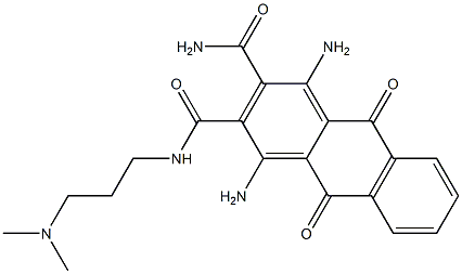 1,4-Diamino-N-[3-(dimethylamino)propyl]-9,10-dioxo-9,10-dihydroanthracene-2,3-dicarboxamide Struktur