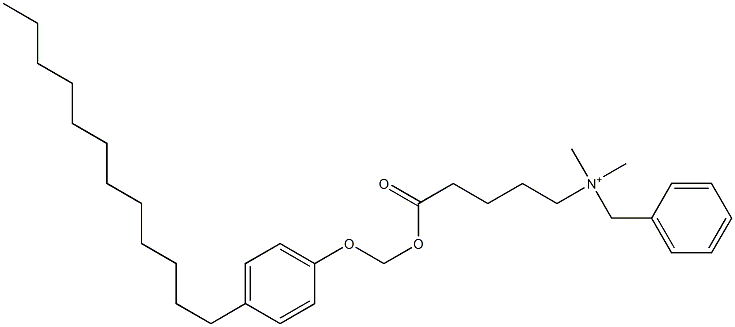 N,N-Dimethyl-N-benzyl-N-[4-[[(4-dodecylphenyloxy)methyl]oxycarbonyl]butyl]aminium Struktur