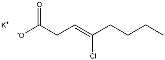 4-Chloro-3-octenoic acid potassium salt Struktur