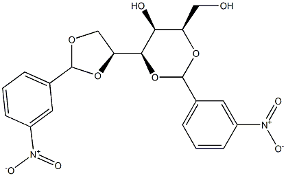 2-O,4-O:5-O,6-O-Bis(3-nitrobenzylidene)-L-glucitol Struktur