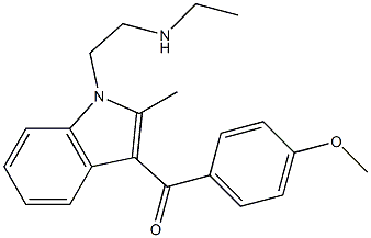 1-[2-Ethylaminoethyl]-3-(4-methoxybenzoyl)-2-methyl-1H-indole Struktur