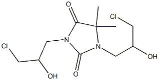 1,3-Bis(3-chloro-2-hydroxypropyl)-5,5-dimethyl-2,4-imidazolidinedione Struktur