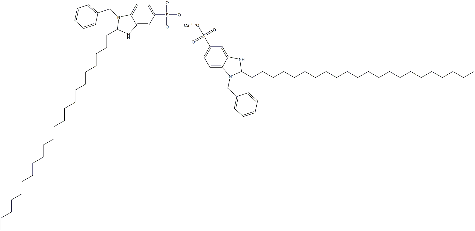 Bis(1-benzyl-2,3-dihydro-2-docosyl-1H-benzimidazole-5-sulfonic acid)calcium salt Struktur