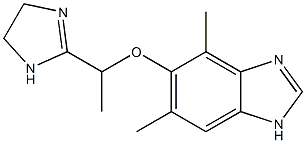 2-[1-(4,6-Dimethyl-1H-benzimidazol-5-yloxy)ethyl]-2-imidazoline Struktur