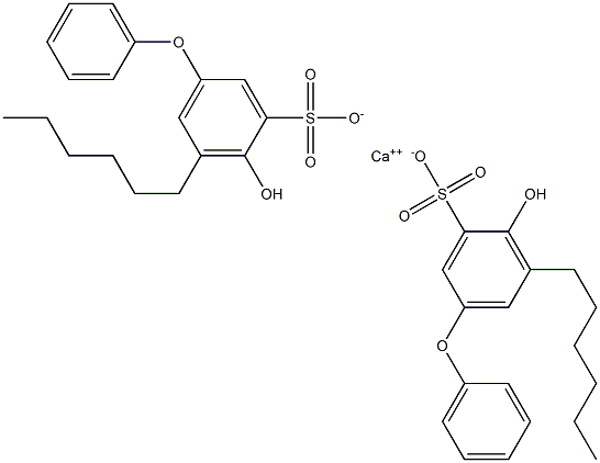 Bis(4-hydroxy-5-hexyl[oxybisbenzene]-3-sulfonic acid)calcium salt Struktur