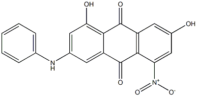 2-Anilino-4,6-dihydroxy-8-nitroanthraquinone Struktur