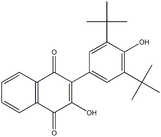 3-Hydroxy-2-(4-hydroxy-3,5-di-tert-butylphenyl)-1,4-naphthoquinone Struktur