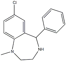 7-Chloro-1-methyl-2,3,4,5-tetrahydro-5-phenyl-1H-1,4-benzodiazepine Struktur