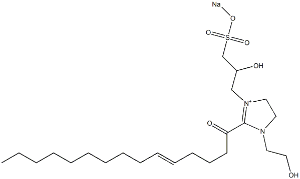 1-(2-Hydroxyethyl)-3-[2-hydroxy-3-(sodiooxysulfonyl)propyl]-2-(5-pentadecenoyl)-2-imidazoline-3-ium Struktur