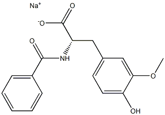 N-Benzoyl-3-methoxy-4-hydroxyphenylalanine sodium salt Struktur