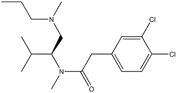 3,4-Dichloro-N-methyl-N-[(S)-2-methyl-1-[(N-methyl-N-propylamino)methyl]propyl]benzeneacetamide Struktur