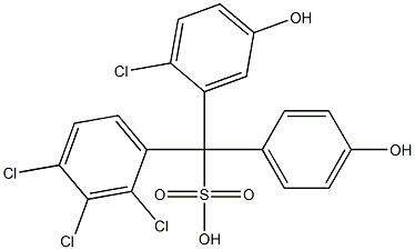 (2-Chloro-5-hydroxyphenyl)(2,3,4-trichlorophenyl)(4-hydroxyphenyl)methanesulfonic acid Struktur