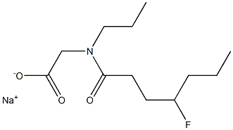 N-(4-Fluoroheptanoyl)-N-propylglycine sodium salt Struktur