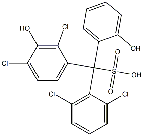 (2,6-Dichlorophenyl)(2,4-dichloro-3-hydroxyphenyl)(2-hydroxyphenyl)methanesulfonic acid Struktur