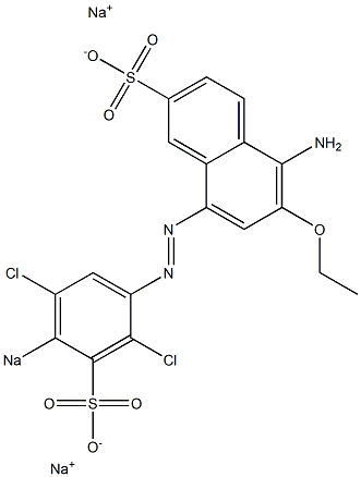 5-Amino-6-ethoxy-8-[(2,5-dichloro-4-sodiosulfophenyl)azo]naphthalene-2-sulfonic acid sodium salt Struktur