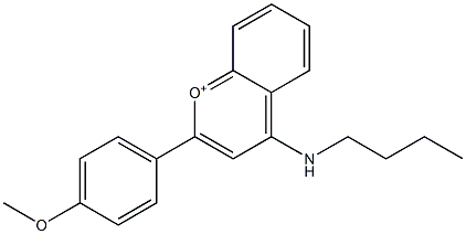 4-(Butylamino)-2-(4-methoxyphenyl)-1-benzopyrylium Struktur