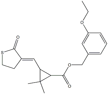 3-[[(3E)-2-Oxothiolan-3-ylidene]methyl]-2,2-dimethylcyclopropanecarboxylic acid 3-ethoxybenzyl ester Struktur