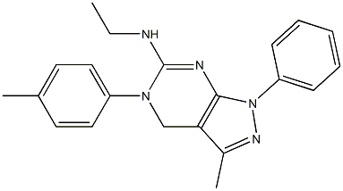 5-(p-Tolyl)-6-ethylamino-3-methyl-1-phenyl-4,5-dihydro-1H-pyrazolo[3,4-d]pyrimidine Struktur